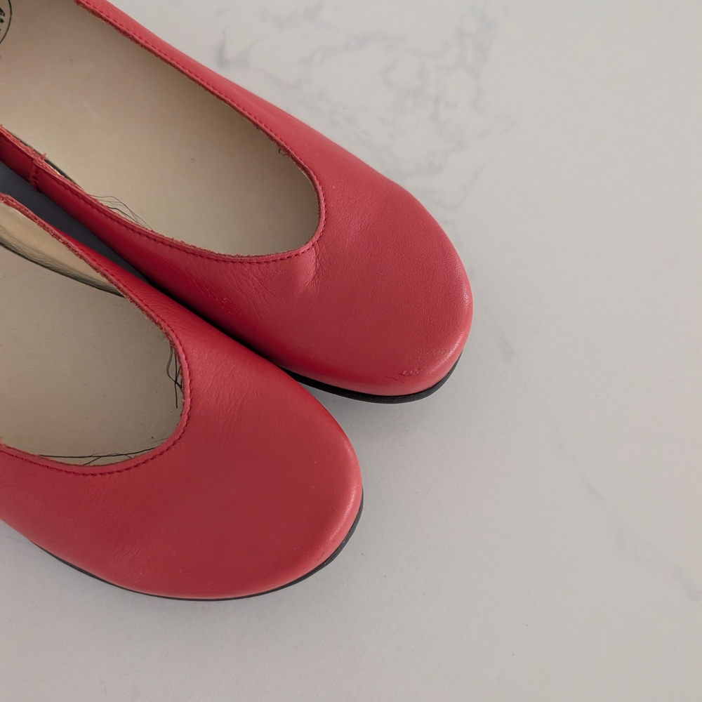 Loints Of Holland Women's Fire Red Leather Shoes Size 10 - Picture 3 of 7